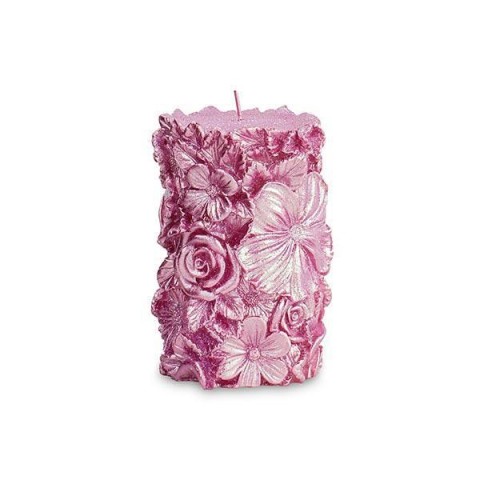 CANDELA FIORI RILIEVO ROSA ANT